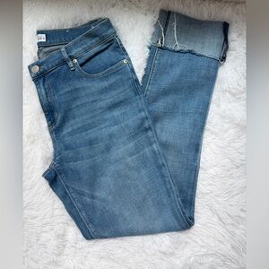 Loft- Women's Mordern Straight Cuffed Hem Blue Denim Jeans- Size 28/6